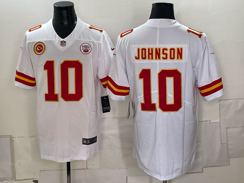 Men Kansas City Chiefs #10 Johnson white Nike NFL Jersey 0930001